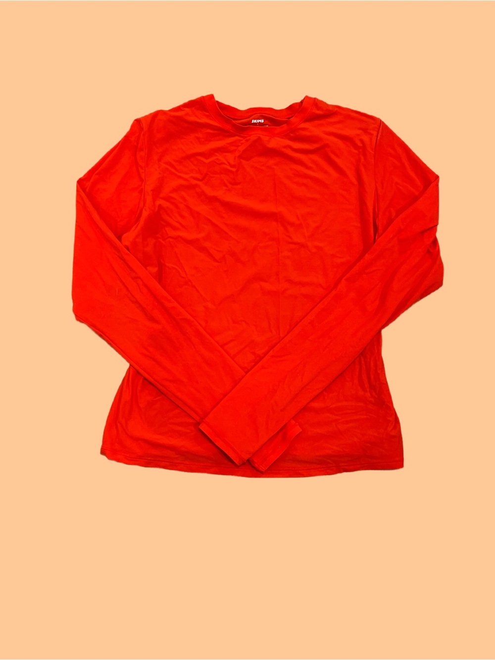 SKIMS Fits Everybody Orange Long Sleeve Crew neck Top